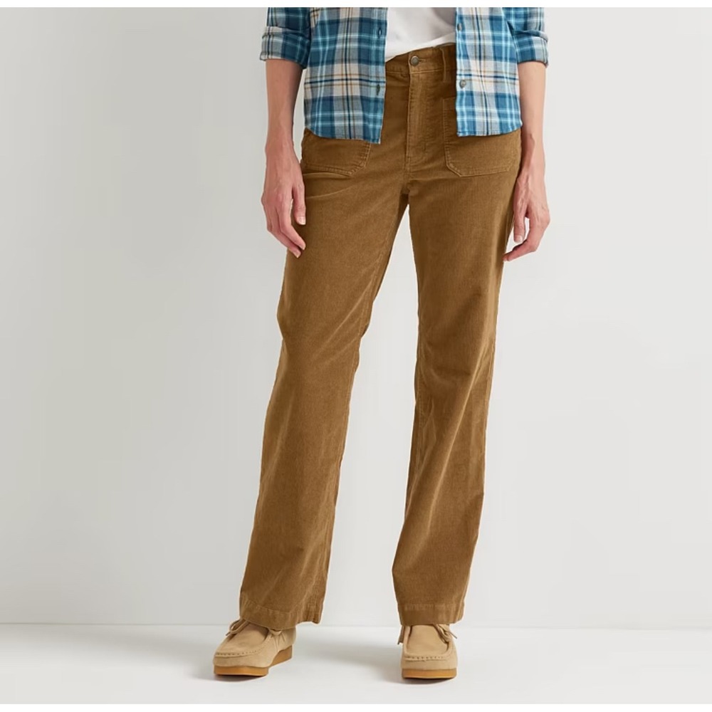 Eddie Bauer True Icon Stretch Corduroy Pants Straight Leg Size 12P